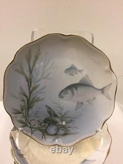 Set of Twelve Antique Rosenthal Porcelain Fish Plates