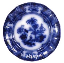 Shapoo Dinner Plate Flow Blue T & R Boote 9.5 in Antique 1842