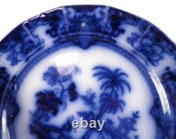 Shapoo Dinner Plate Flow Blue T & R Boote 9.5 in Antique 1842