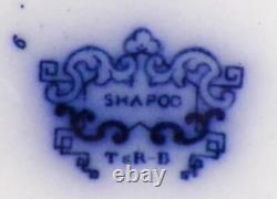 Shapoo Flow Blue Dinner Plate T & R Boote 9.5 in Antique 1842