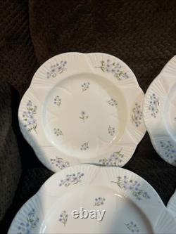 Shelley Blue Rock Dainty Dinner Plate(s) Lot of 4