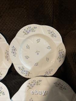Shelley Blue Rock Dainty Dinner Plate(s) Lot of 4