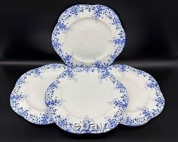 Shelley Dainty Blue Dinner Plates (Set of 4) Bone China England