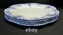Shelley Dainty Blue Set of 4 Dinner Plates England Bone China