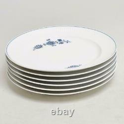 Six (6) Royal Copenhagen Blue/white Fluted Dinner Plates, 14058, 9.75