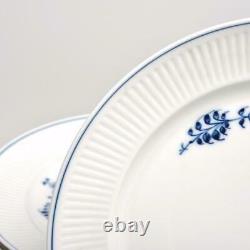 Six (6) Royal Copenhagen Blue/white Fluted Dinner Plates, 14058, 9.75