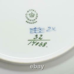 Six (6) Royal Copenhagen Blue/white Fluted Dinner Plates, 14058, 9.75