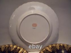 Six Copelands Encrusted Gold Jeweled Cobalt Dinner Plates Collamore 10 Inch