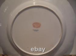 Six Copelands Encrusted Gold Jeweled Cobalt Dinner Plates Collamore 10 Inch
