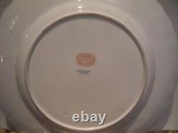Six Copelands Encrusted Gold Jeweled Cobalt Dinner Plates Collamore 10 Inch