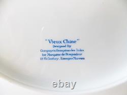 Six Magnificent Vieux Chine French Limoges Dinner Plates Orange Blue White