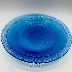 Sky Blue Glass Plates 11 Dinner and 9.25 Dessert/Salad Burst Design 14 pieces