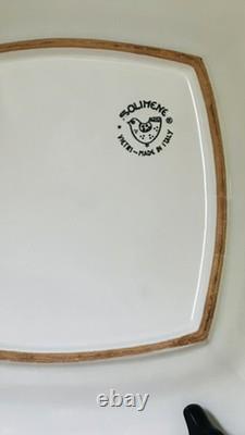 Solimene Vietri Blue Fish Pesce 10 3/8 Dinner Plate Italy Lot of 5 Vintage EUC