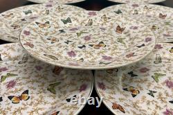 Sorelle Butterfly Dinner Plate(s) Set of 10 Multicolor 10 3/4 Lotus Heavy Gilt