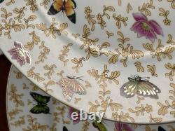Sorelle Butterfly Dinner Plate(s) Set of 10 Multicolor 10 3/4 Lotus Heavy Gilt