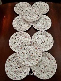 Sorelle Butterfly Dinner Plate(s) Set of 10 Multicolor 10 3/4 Lotus Heavy Gilt