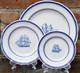 Spode Blue Clipper 3 piece plate place setting dinner salad bread S 3611-Y