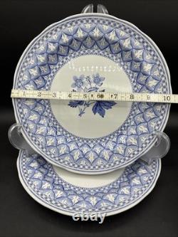 Spode Blue Geranium 10.5 Dinner Plates Set Of 2 England Cottage Farm victorian