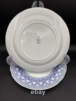 Spode Blue Geranium 10.5 Dinner Plates Set Of 2 England Cottage Farm victorian