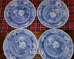 Spode Blue Room Collection 4 Dinner Plates Botanical Made In England New