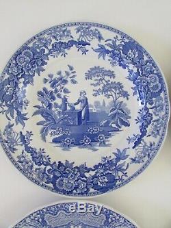 Spode Blue Room Collection Blue & White 10.5 Dinner Plates Set 4