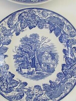 Spode Blue Room Collection Blue & White 10.5 Dinner Plates Set 4