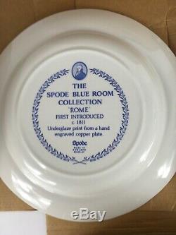 Spode Blue Room Collection Vintage Porcelain Dinner plates 10.5 Set Of 6 In Box