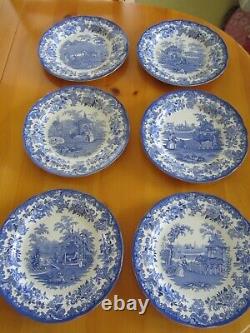 Spode Blue Room Dinner Plates Animals Zebra Kangaroo Camel Tiger Ostrich Rhino