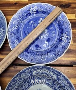 Spode Blue Room Dinner Plates Set of 5 Scalloped Edge, 10.25, England, Mint