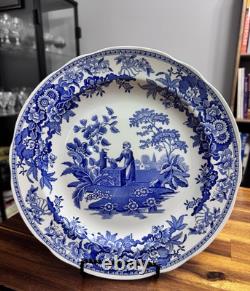Spode Blue Room Dinner Plates Set of 5 Scalloped Edge, 10.25, England, Mint