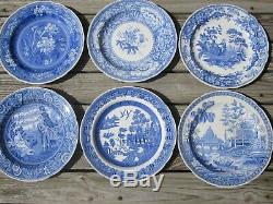 Spode Blue Room Georgian Collection Set of Six Dinner Plates Excellent