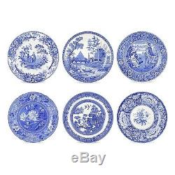 Spode Blue Room Georgian Plates, Set of 6 Assorted Motifs