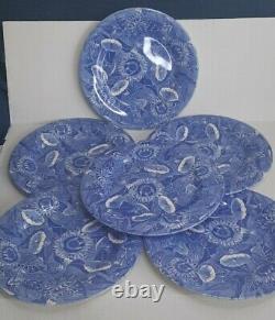 Spode Blue Room Sunflower Made In England 6 Dinner Plates Microwave Saf 11 New