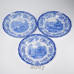 Spode England Blue Room Zoological Aesops Fables Zoo Animal Plates 6pc 10.5d A