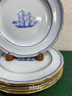 Spode England China TRADE WINDS BLUE Dinner Plates Set of 6
