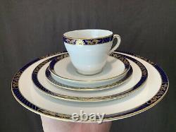 Spode Envoy 60 Piece 12 Place Settings Dinner Salad Bread Plate Cup Cobalt Gold