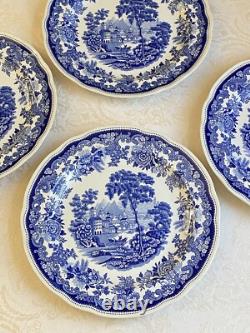 Spode Jane Seymour St. Catherine's Court Blue Transferware Dinner Plate SET of 4