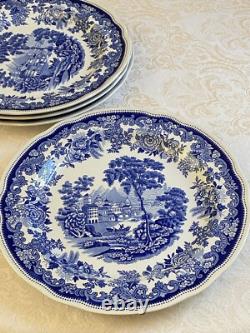 Spode Jane Seymour St. Catherine's Court Blue Transferware Dinner Plate SET of 4
