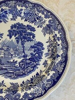 Spode Jane Seymour St. Catherine's Court Blue Transferware Dinner Plate SET of 4