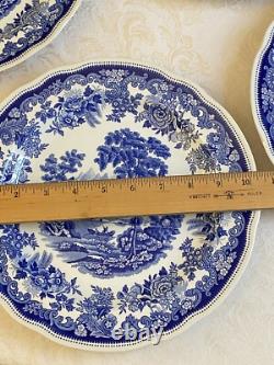 Spode Jane Seymour St. Catherine's Court Blue Transferware Dinner Plate SET of 4