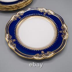 Spode Lancaster Cobalt Blue Dinner Plates 10 3/4 Set of 6 FREE USA SHIPPING
