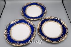 Spode Lancaster Cobalt Blue Dinner Plates 10 3/4 Set of 6 FREE USA SHIPPING