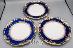 Spode Lancaster Cobalt Blue Dinner Plates 10 3/4 Set of 6 FREE USA SHIPPING