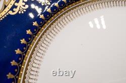 Spode Lancaster Cobalt Blue Dinner Plates 10 3/4 Set of 6 FREE USA SHIPPING