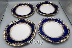 Spode Lancaster Cobalt Blue Dinner Plates 10 3/4 Set of 7 FREE USA SHIPPING