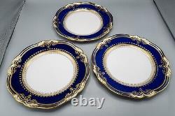 Spode Lancaster Cobalt Blue Dinner Plates 10 3/4 Set of 7 FREE USA SHIPPING