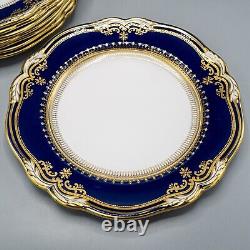 Spode Lancaster Cobalt Blue Dinner Plates 10 3/4 Set of 8 FREE USA SHIPPING