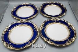 Spode Lancaster Cobalt Blue Dinner Plates 10 3/4 Set of 8 FREE USA SHIPPING