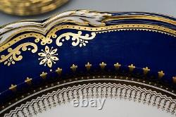 Spode Lancaster Cobalt Blue Dinner Plates 10 3/4 Set of 8 FREE USA SHIPPING