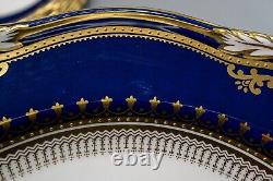 Spode Lancaster Cobalt Blue Dinner Plates 10 3/4 Set of 8 FREE USA SHIPPING